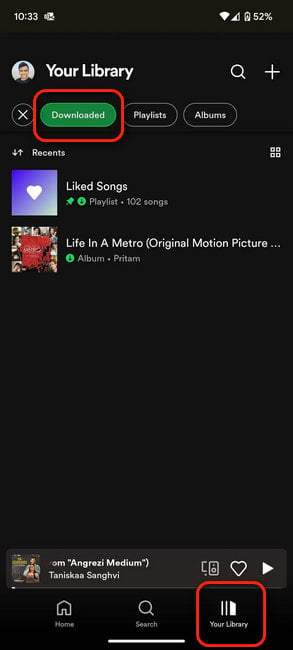 Downloaded Album from Spotify phone