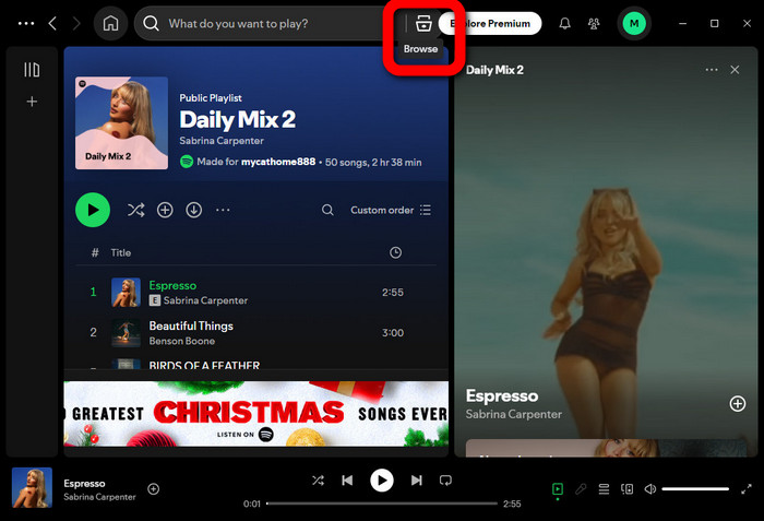 spotify desktop browse