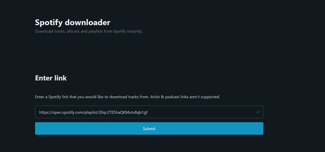 Free Spotify playlist downloader online