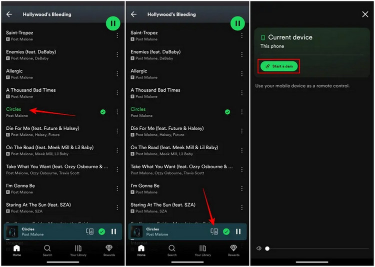 make spotify jam on Android or iPhone