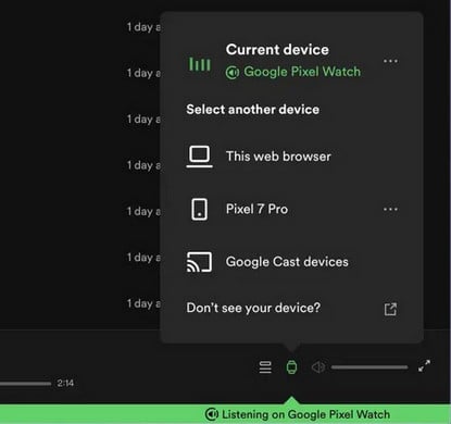 listen to spotify on current device