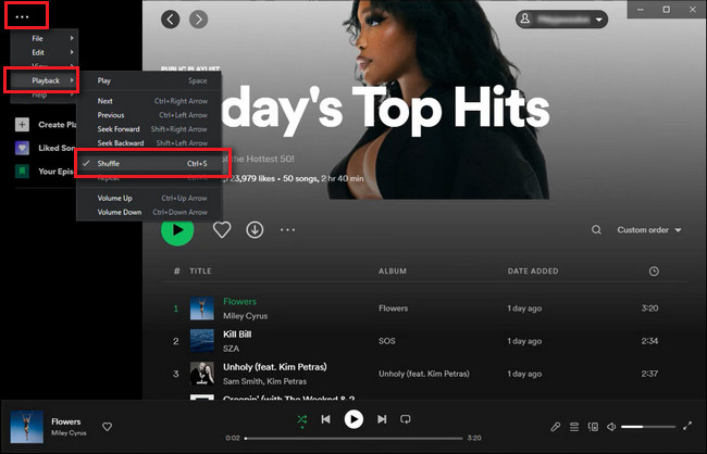 Turn off Spotify Shuffle on desktop