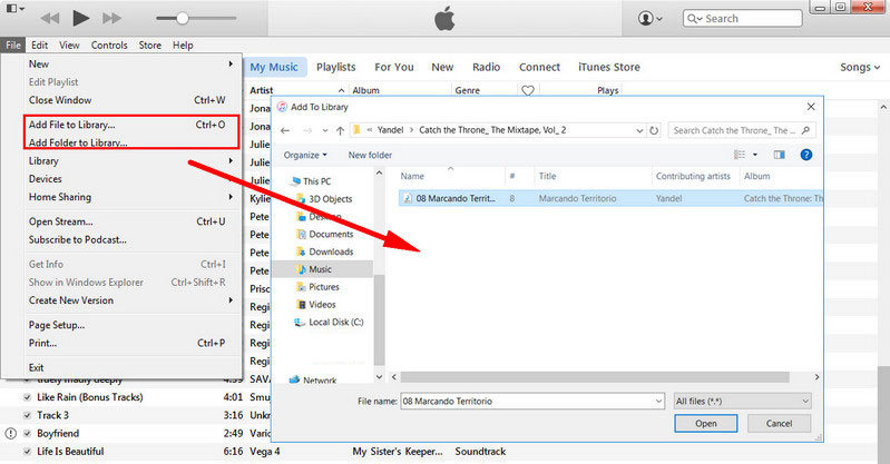 copy file to iTunes