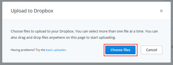 upload file to dropbox