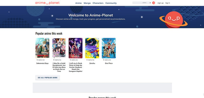 Free Unblocked Anime Website  Anime-Planet