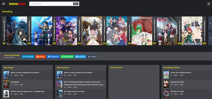 Free Unblocked Anime Website AnimeFreak