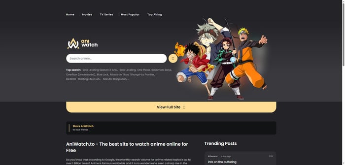 Free Unblocked Anime Website Aniwatch