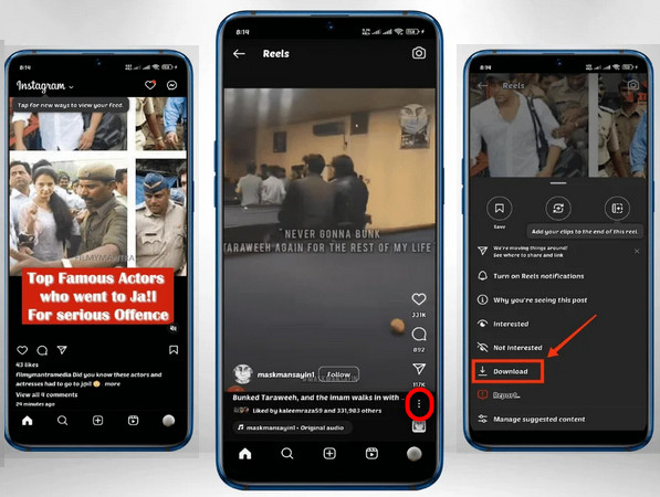 instander download instagram video on android
