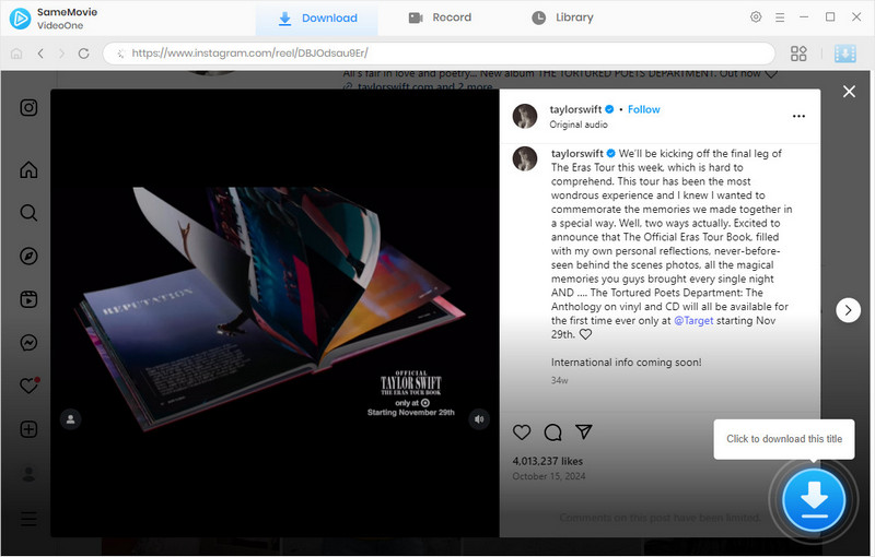 choose instagram video