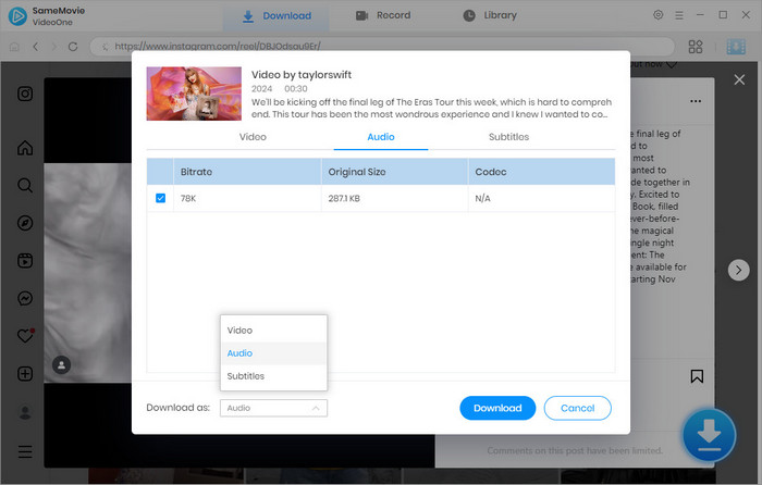 download instagram video to mp3