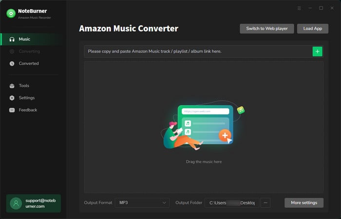 main interface of 320kbps mp3 downloader for amazon