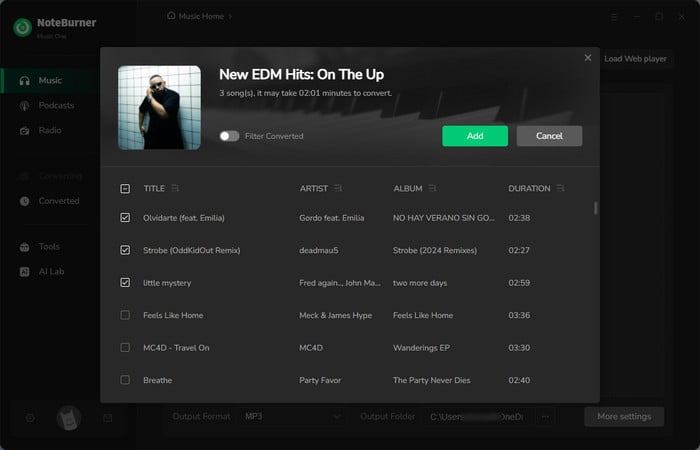 Add dj playlist to NoteBurner