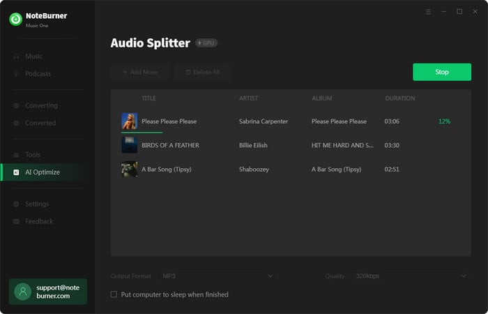 AI audio splitter