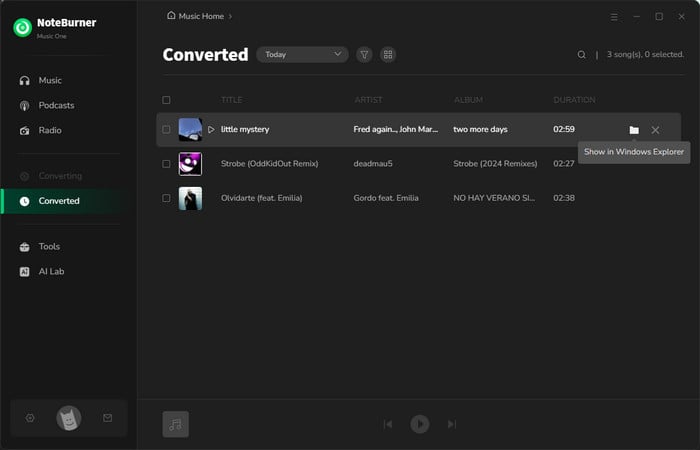 converted spotify podcast mp3