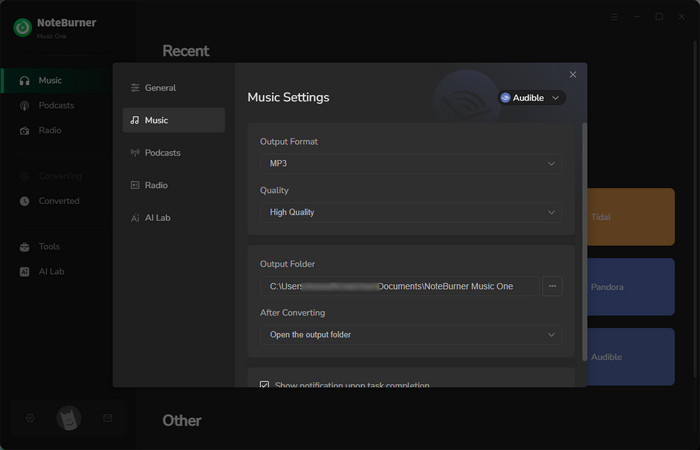 Customize Output Settings