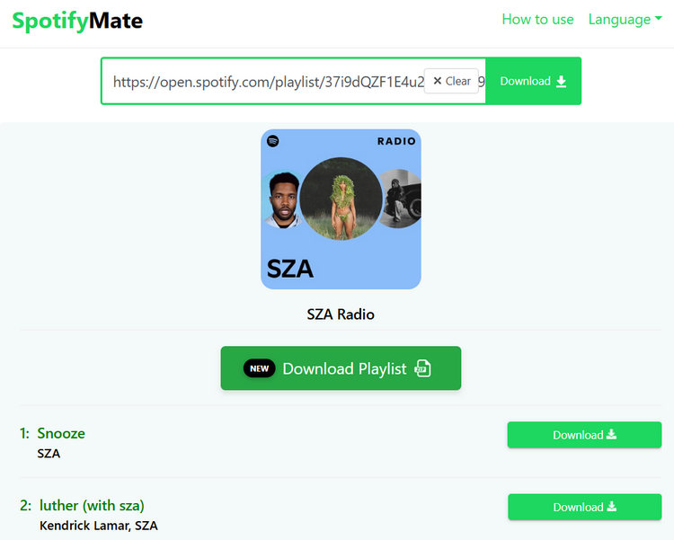 SpotifyMate interface