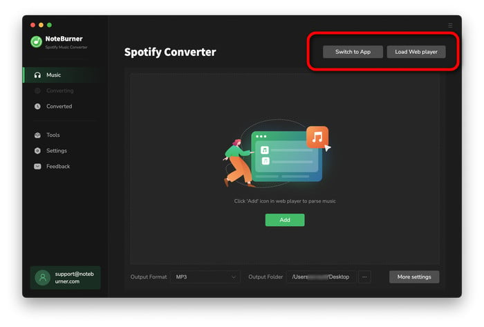 choose spotify web player