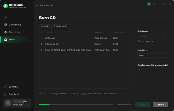 Burn cd