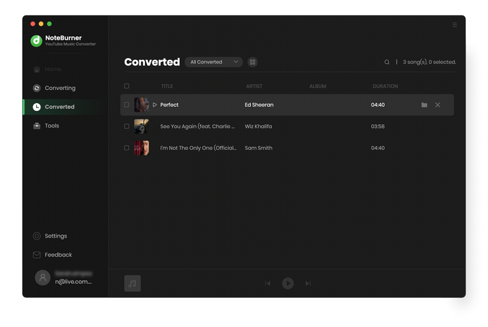 youtube music conversion history