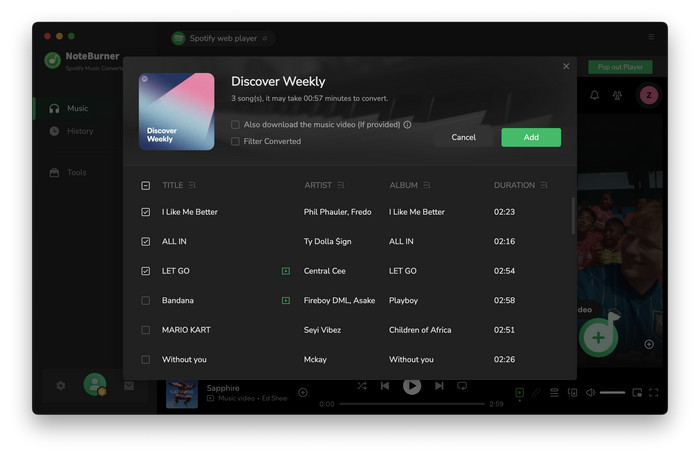 convert spotify music